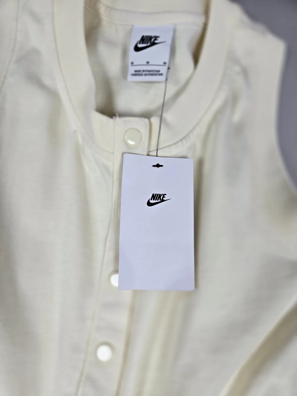 NWT Nike Sportswear Big Girls Sleeveless Henley Romper Coconut Milk Medium